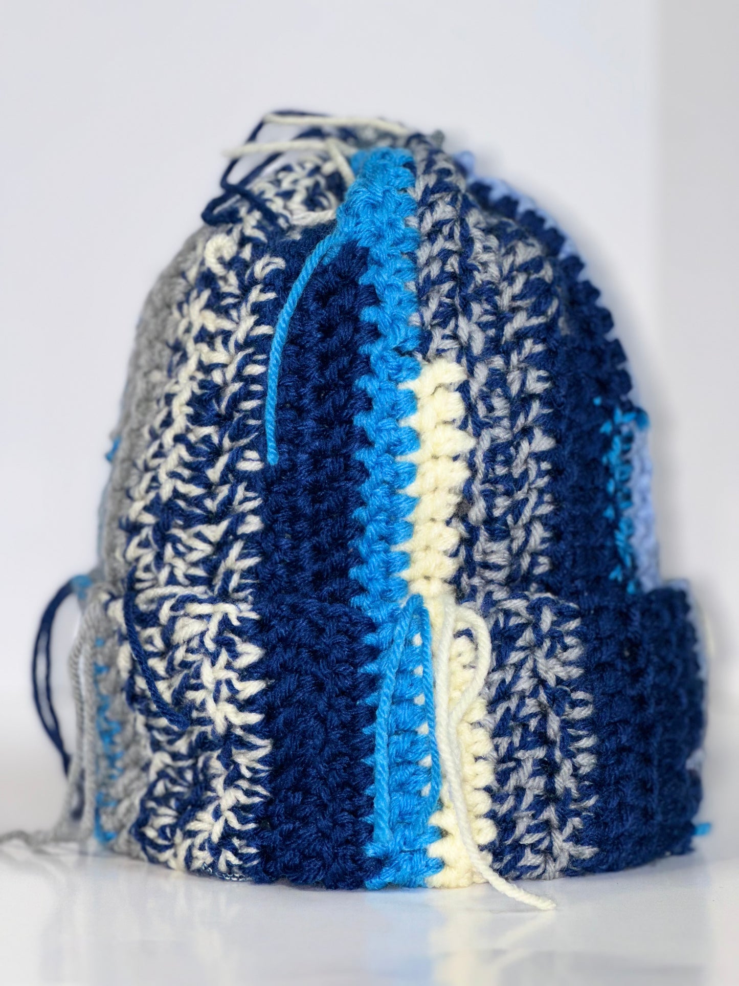 Hues of Blue Scrap Yarn Beanie